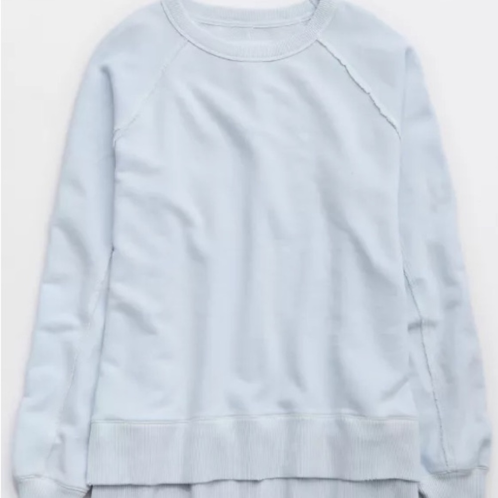 Aerie Light Blue East West Crewneck XXL